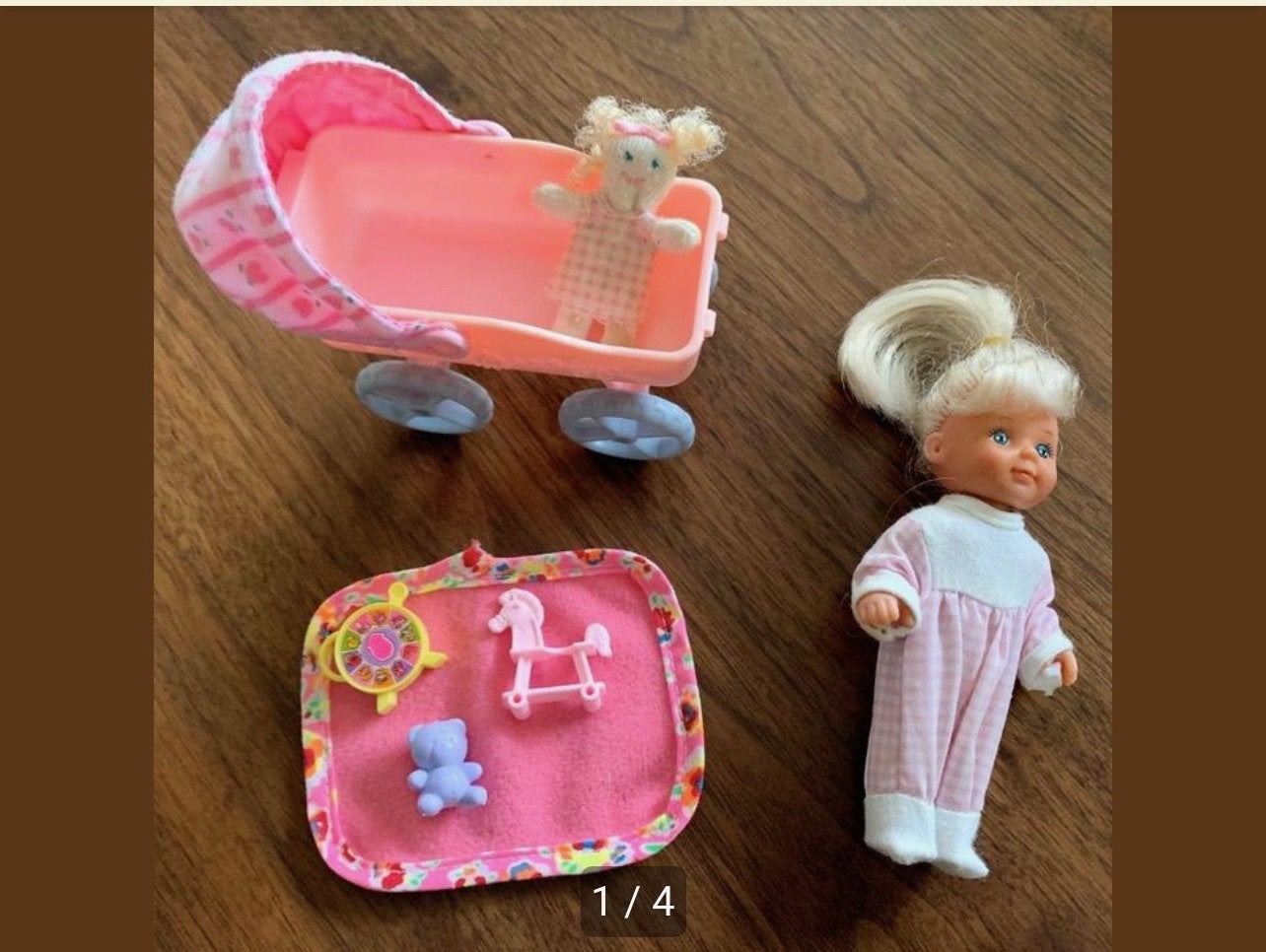 Simba popje met accessoires en poppenwagen, Ophalen of Verzenden, Gebruikt, Overige typen