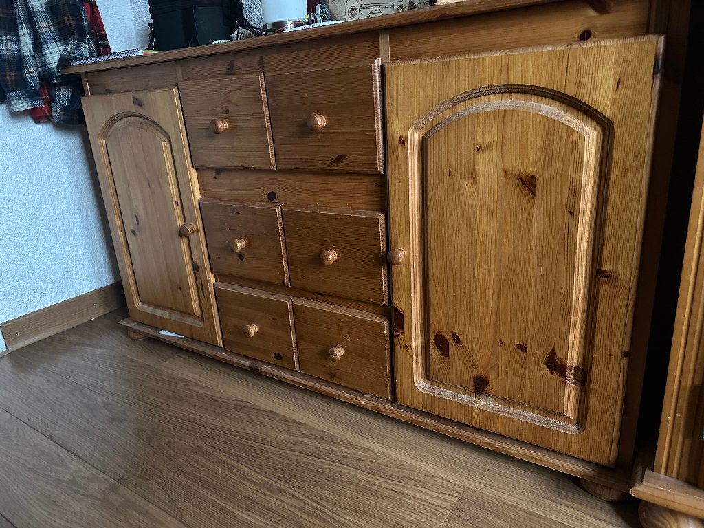 Grenen dressoir, Huis en Inrichting, Ophalen, Gebruikt, 100 tot 150 cm, Met lade(s)