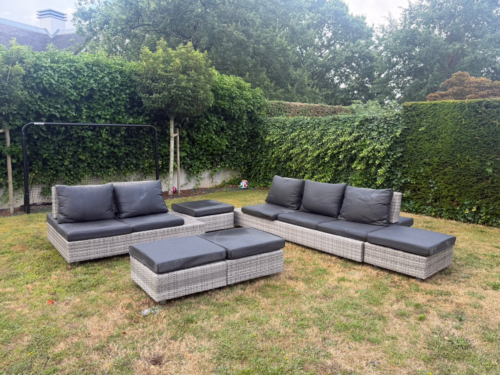 Luxe SUNS loungeset – wicker – mooie staat, Ophalen, 5 zitplaatsen, Bank, Zo goed als nieuw