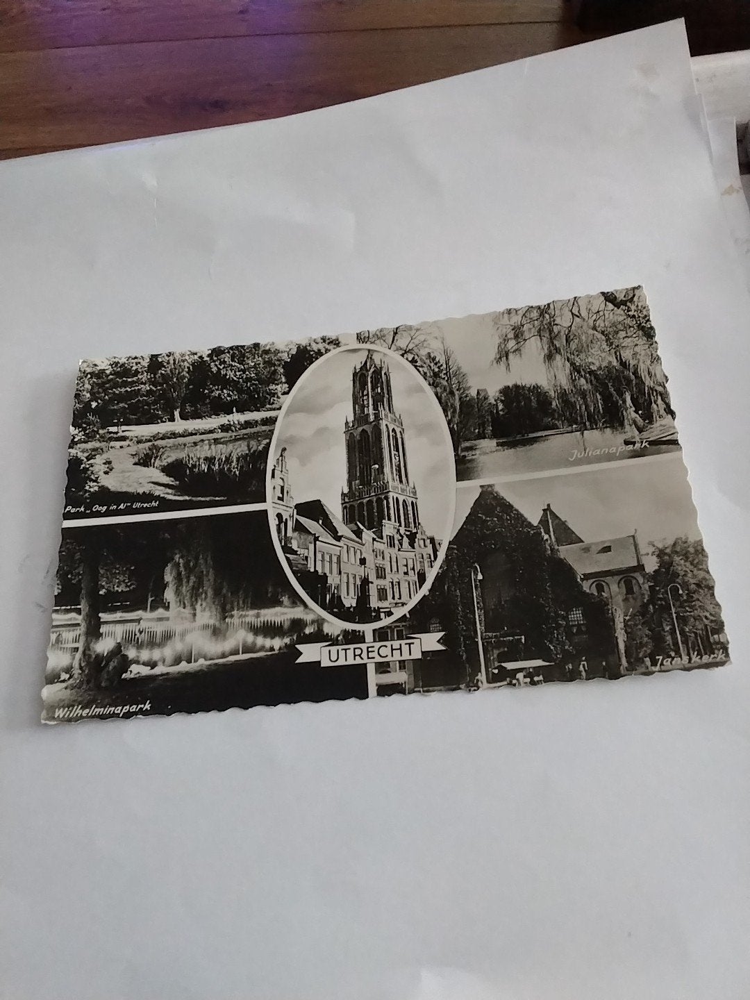 Oude kaart Utrecht - Wilhelminapark, Domtoren, Julianapark, Ophalen of Verzenden, 1940 tot 1960, Gelopen, Utrecht