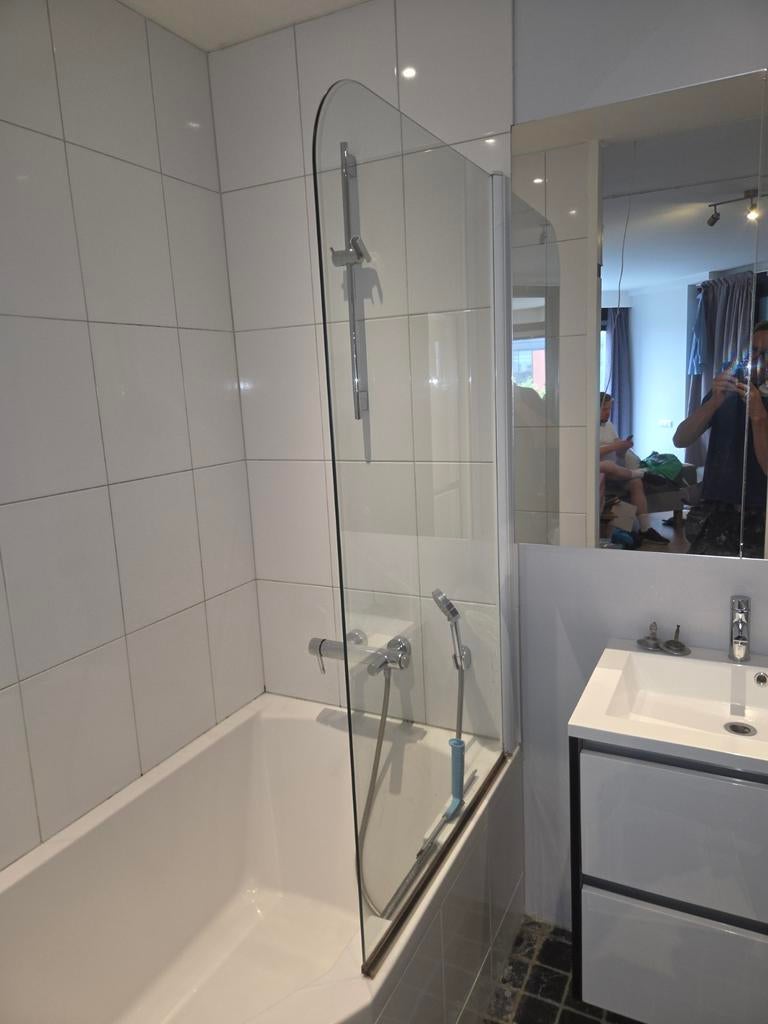 Bad-douchescherm 148x85 cm, Ophalen, Gebruikt, Glas, Douche