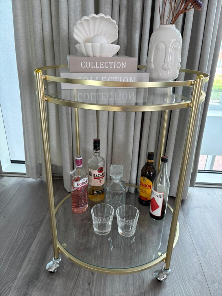 Wohnling Design serveerwagen Goud, Ophalen, Zo goed als nieuw