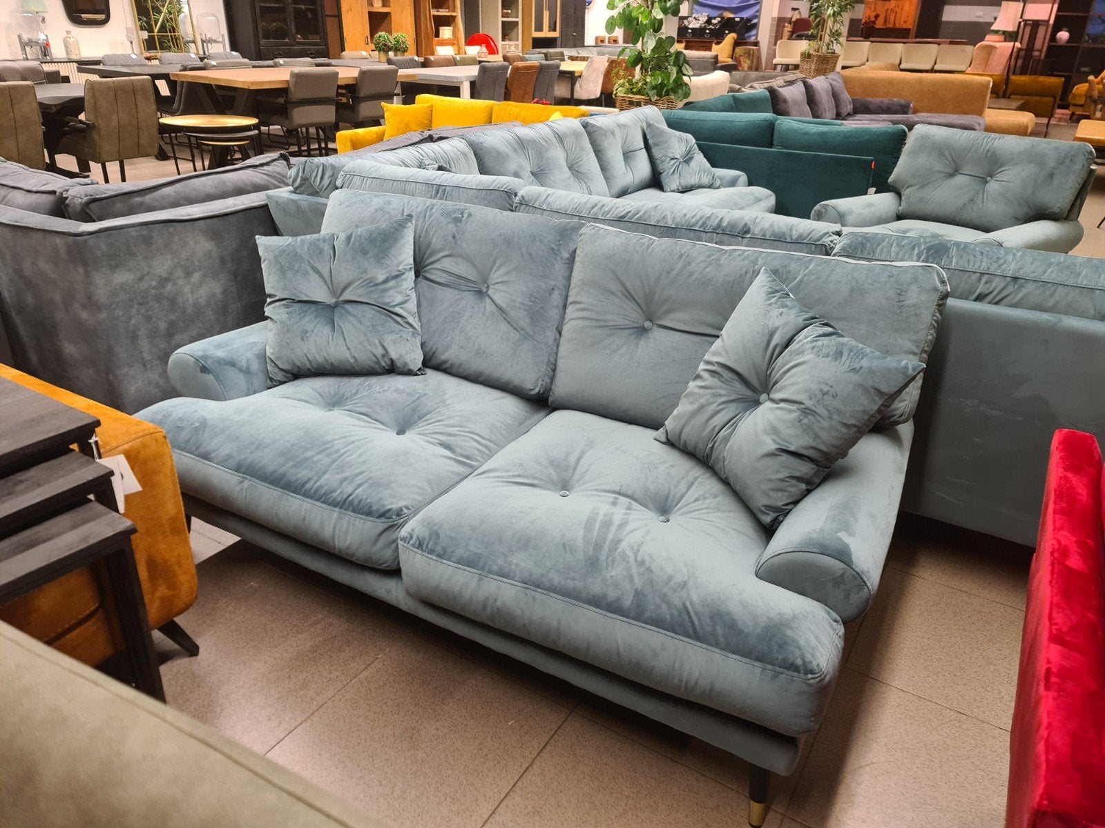 Nieuwe 2zits bank adore velvet aqua turquoise petrol 180cm, Ophalen, Blauw, ., Nieuw