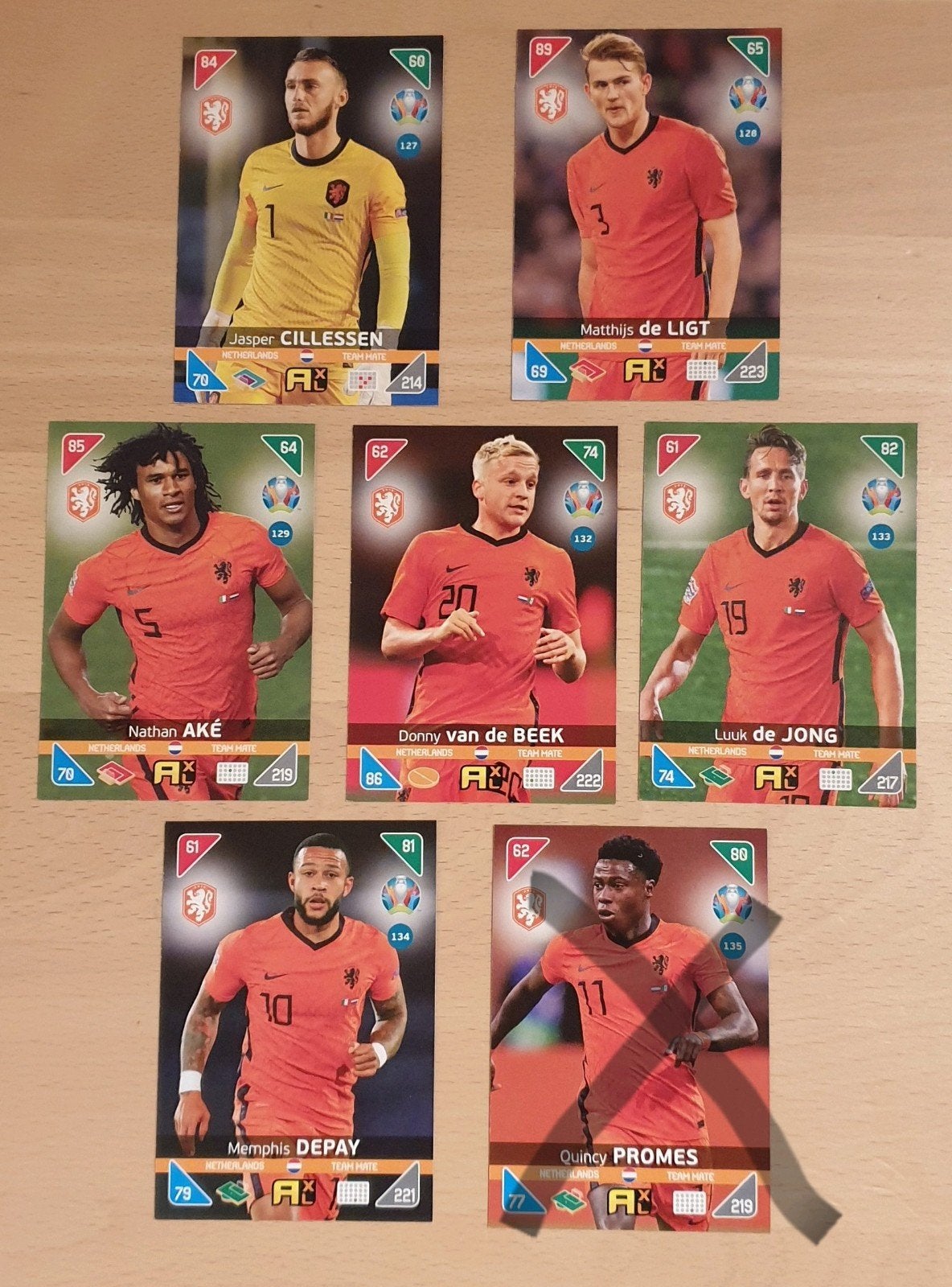 Panini Adrenalyn UEFA EURO 2020 cards Nederland 6x, Ophalen, Zo goed als nieuw