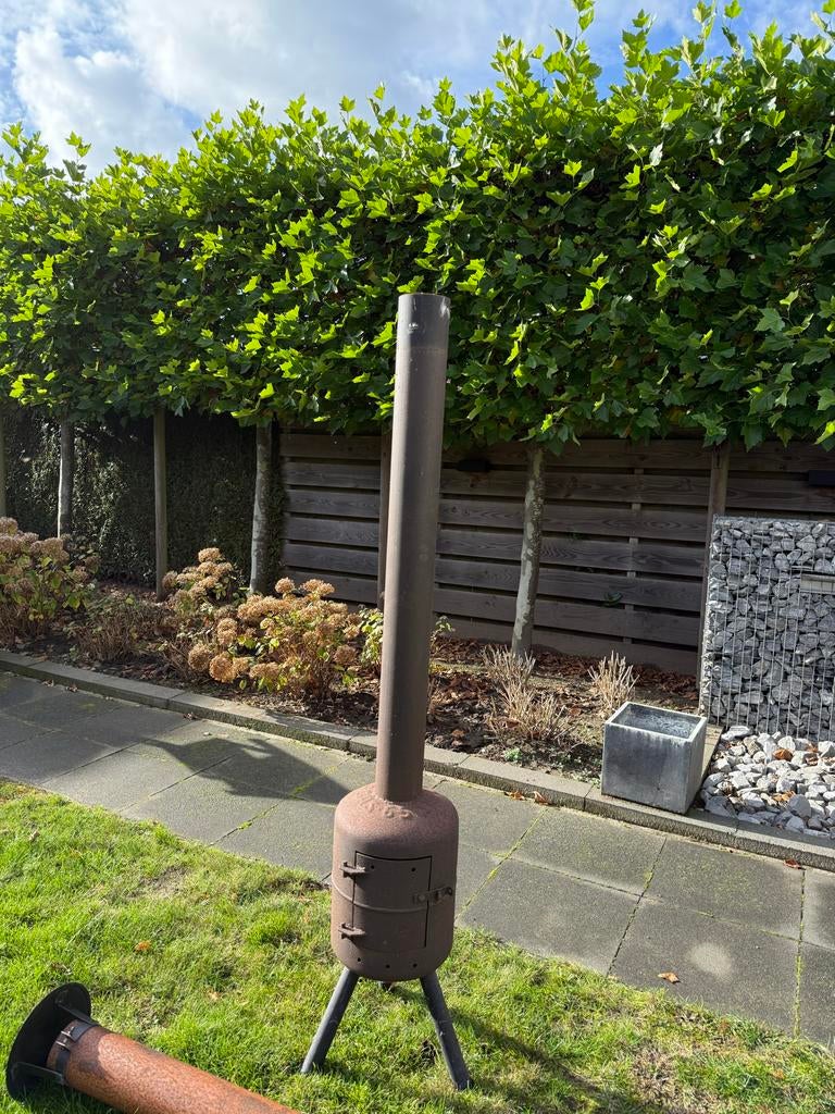 Terrashaard / Tuinhaard met pijp, Tuin en Terras, Tuinhaarden, Ophalen, Gebruikt