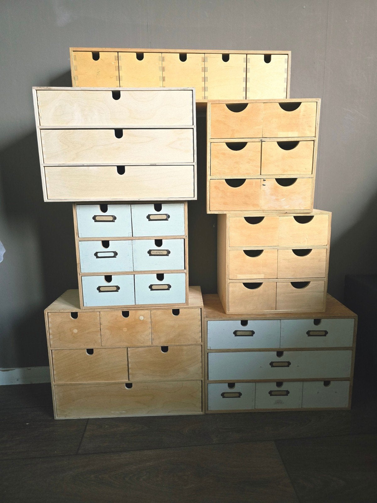 Grote set Ikea moppe ladekastjes, Ophalen, Gebruikt, 50 tot 100 cm, Minder dan 100 cm