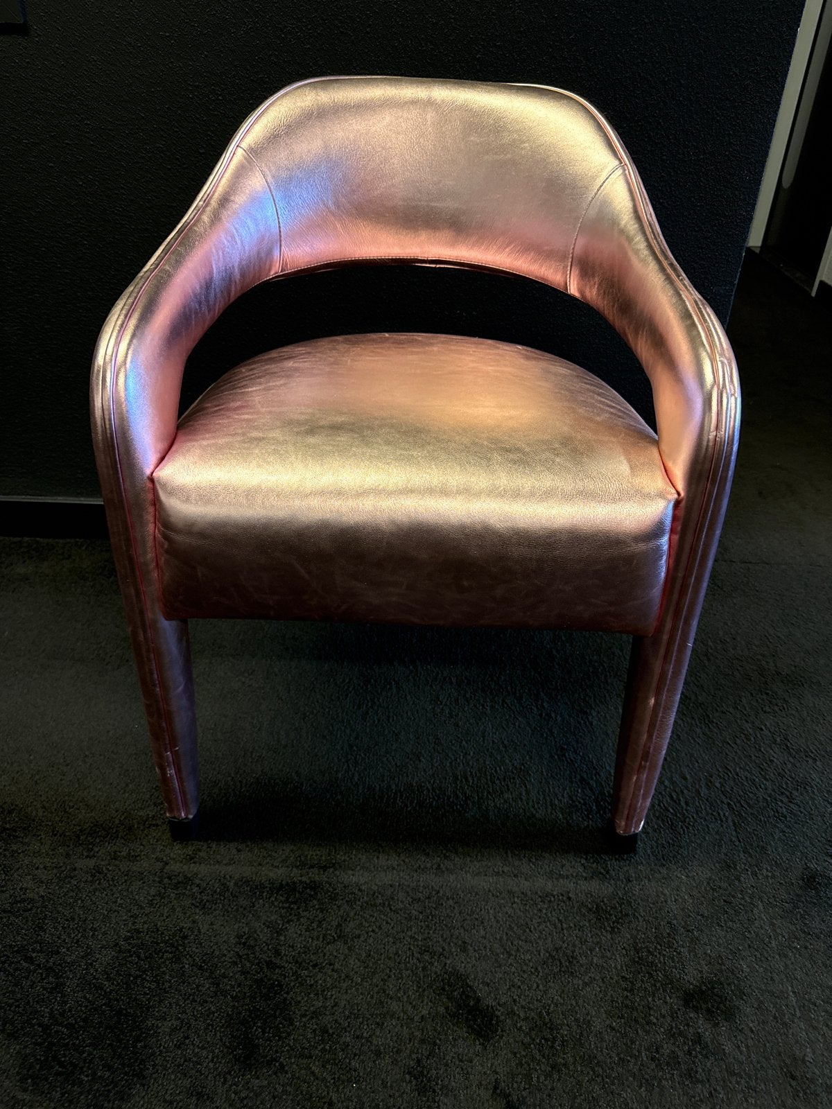 Luxe Eric Kuster stijl stoelen (6) in rosé goud leer, Huis en Inrichting, Ophalen, Overige kleuren, Leer, Zo goed als nieuw