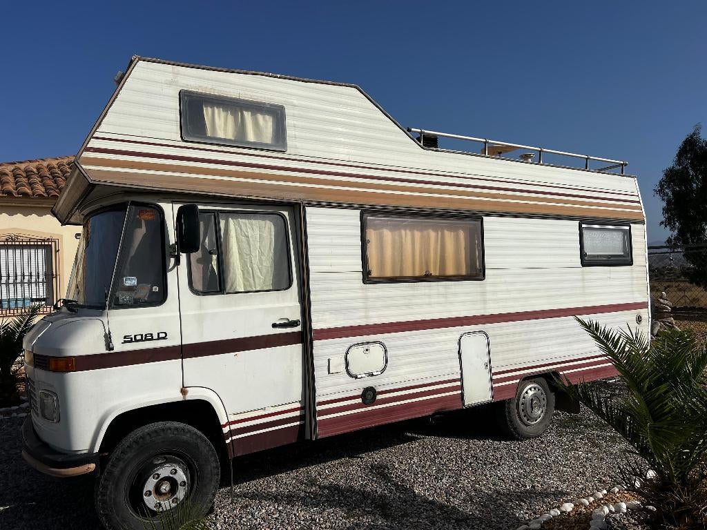Mercedes 508D, camper, OLDTIMER, bj 1981, slechts 80.000 km, Voorwielaandrijving, Beige, Overige carrosserieën, Wit