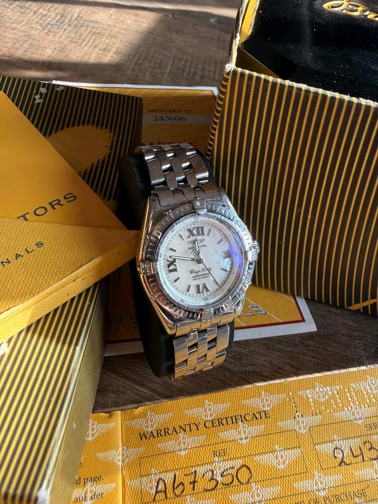 Breitling Lady Wings staal Mother Of Pearl Collectors  Item!, Sieraden, Tassen en Uiterlijk, Horloges | Dames, Overige merken
