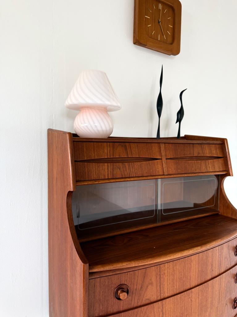 Vintage Murano glazen swirl mushroomlamp ‘60, Ophalen of Verzenden, Zo goed als nieuw, Glas