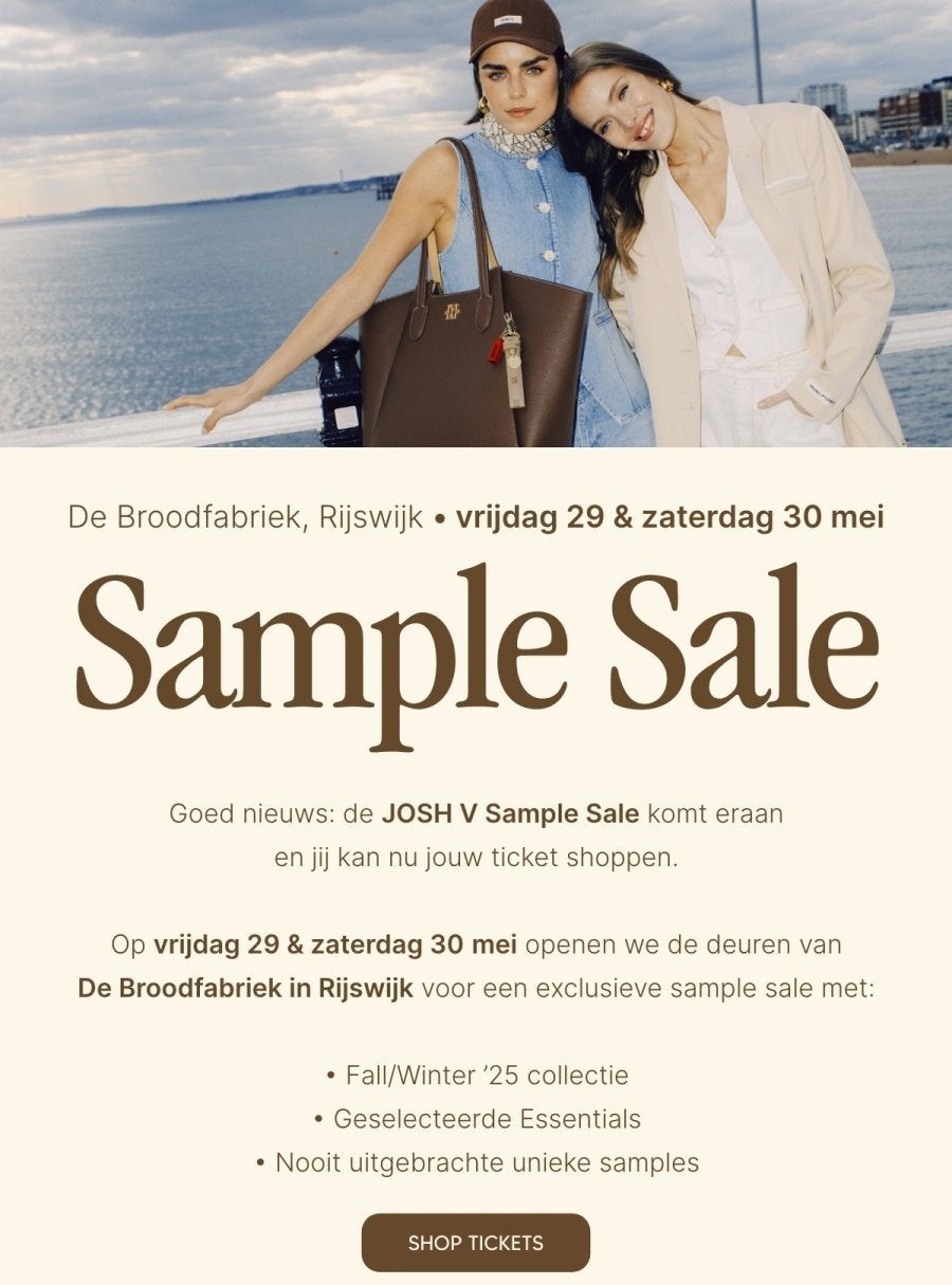 2 kaartjes Josh V Sample Sale 29 mei, Twee personen