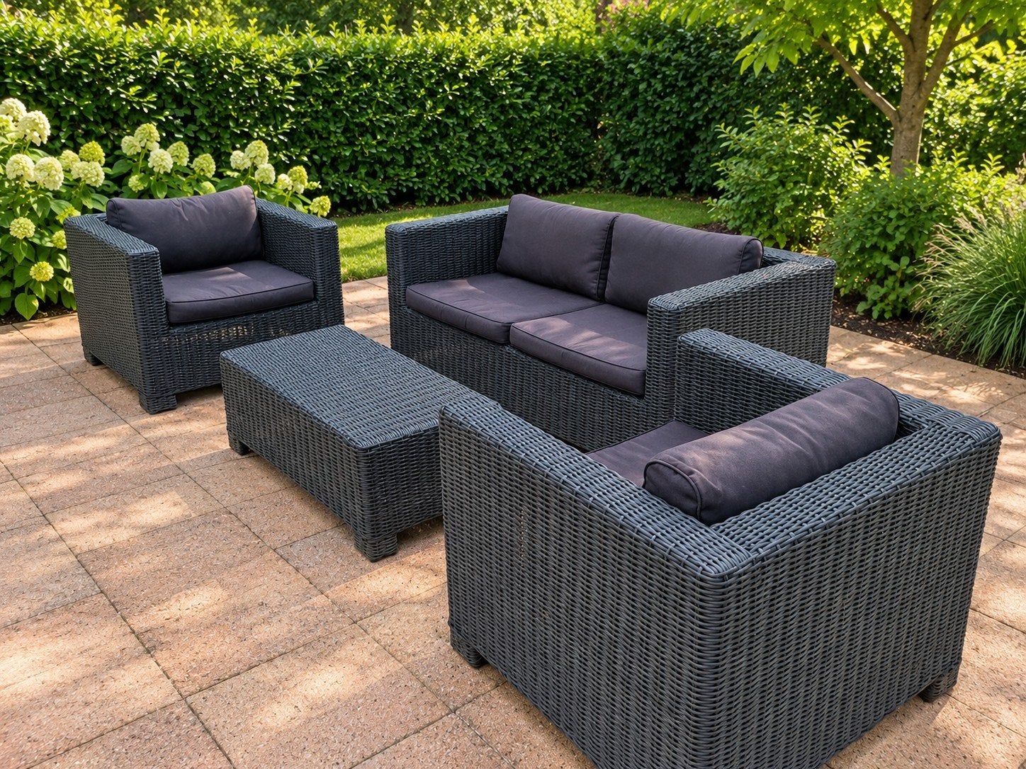 Sediamo lounge tuinset bank feauteuils tafel kussens, Ophalen, 4 zitplaatsen, Gebruikt, Bank