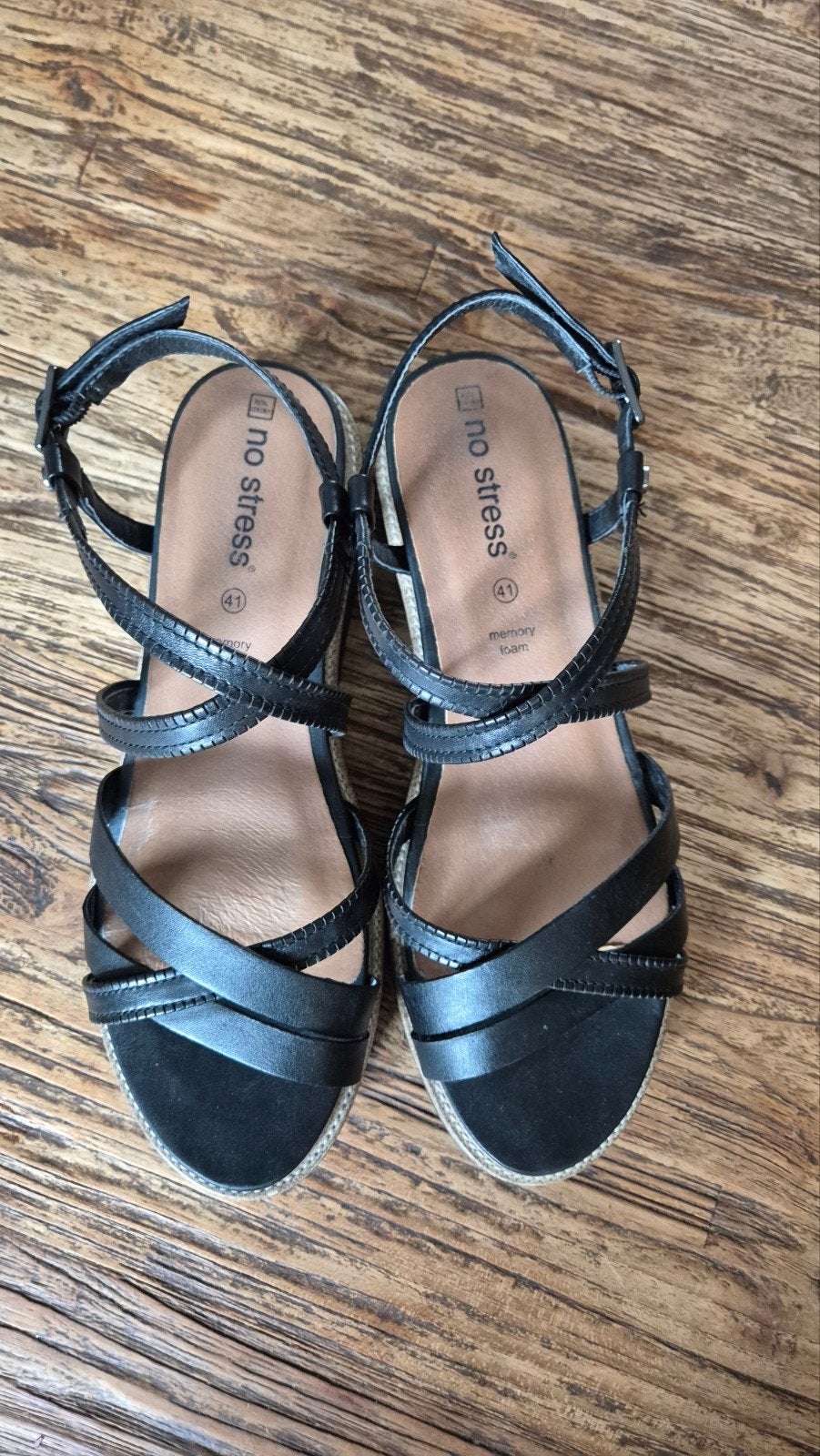 no stress leren sandaal maat 41, Ophalen, Zwart, Nieuw, Sandalen of Muiltjes