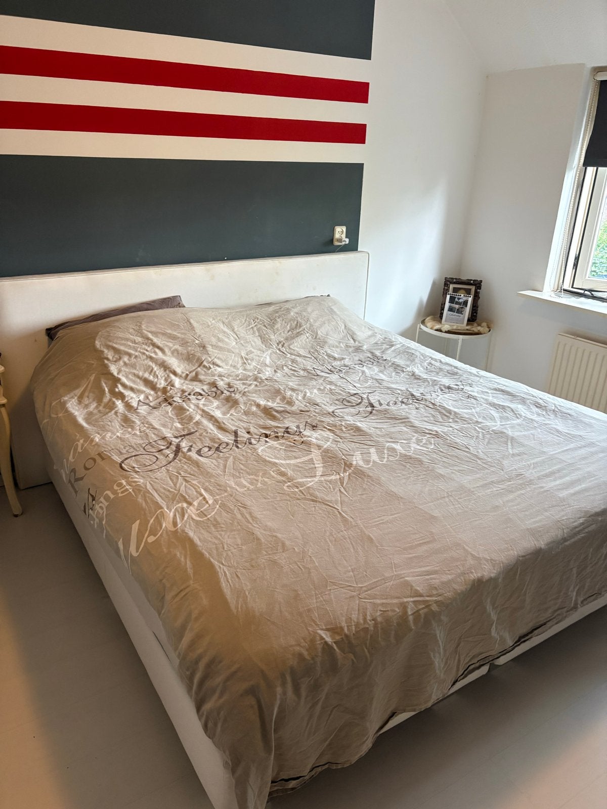 Boxspring 180x200 met 2 IKEA matrassen (zonder topper), Huis en Inrichting, Slaapkamer | Bedden, Ophalen, Gebruikt, Tweepersoons