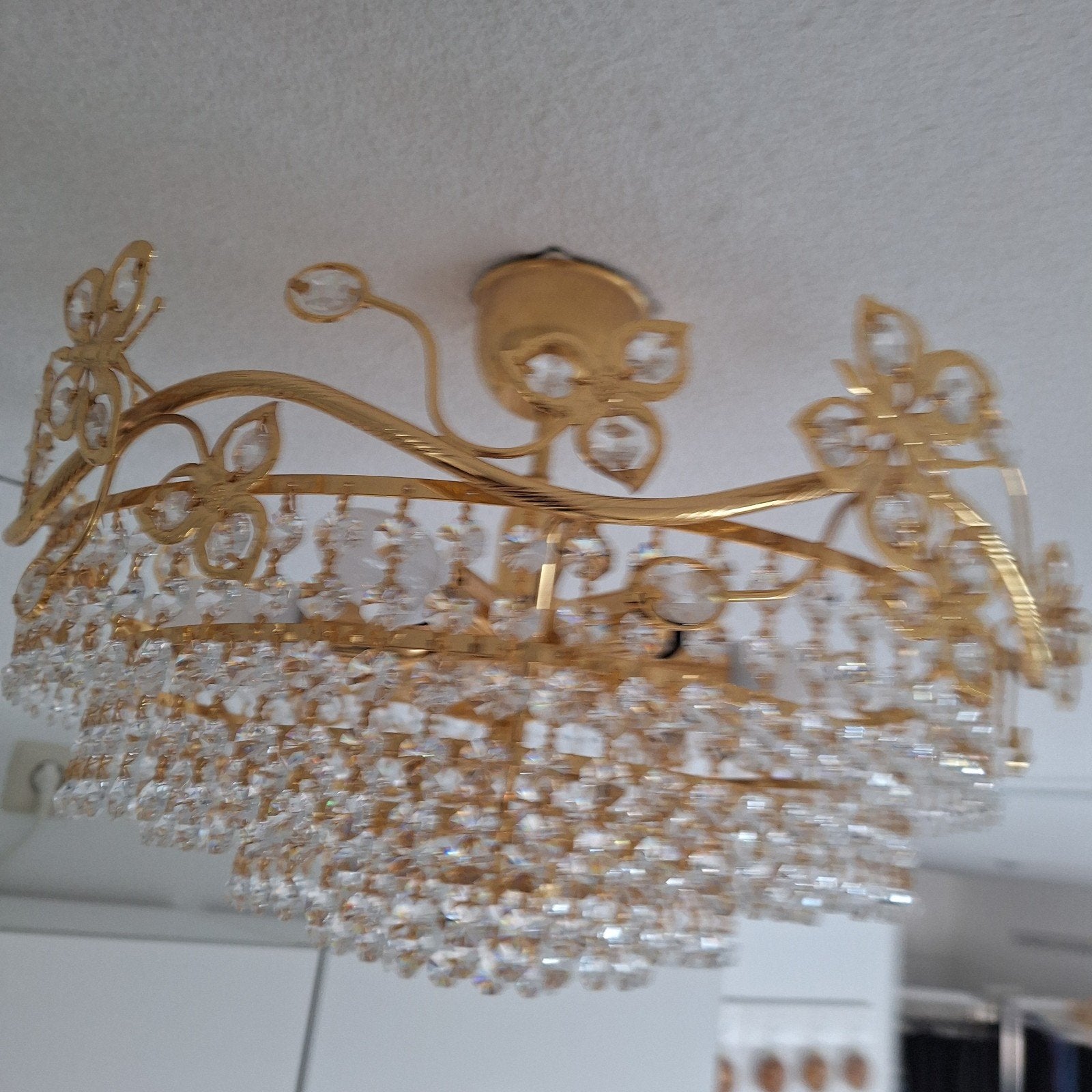 2x Echte Swarovski Kristallen Plafonnières, Ophalen, Zo goed als nieuw, Glas, Klassiek, Glamour