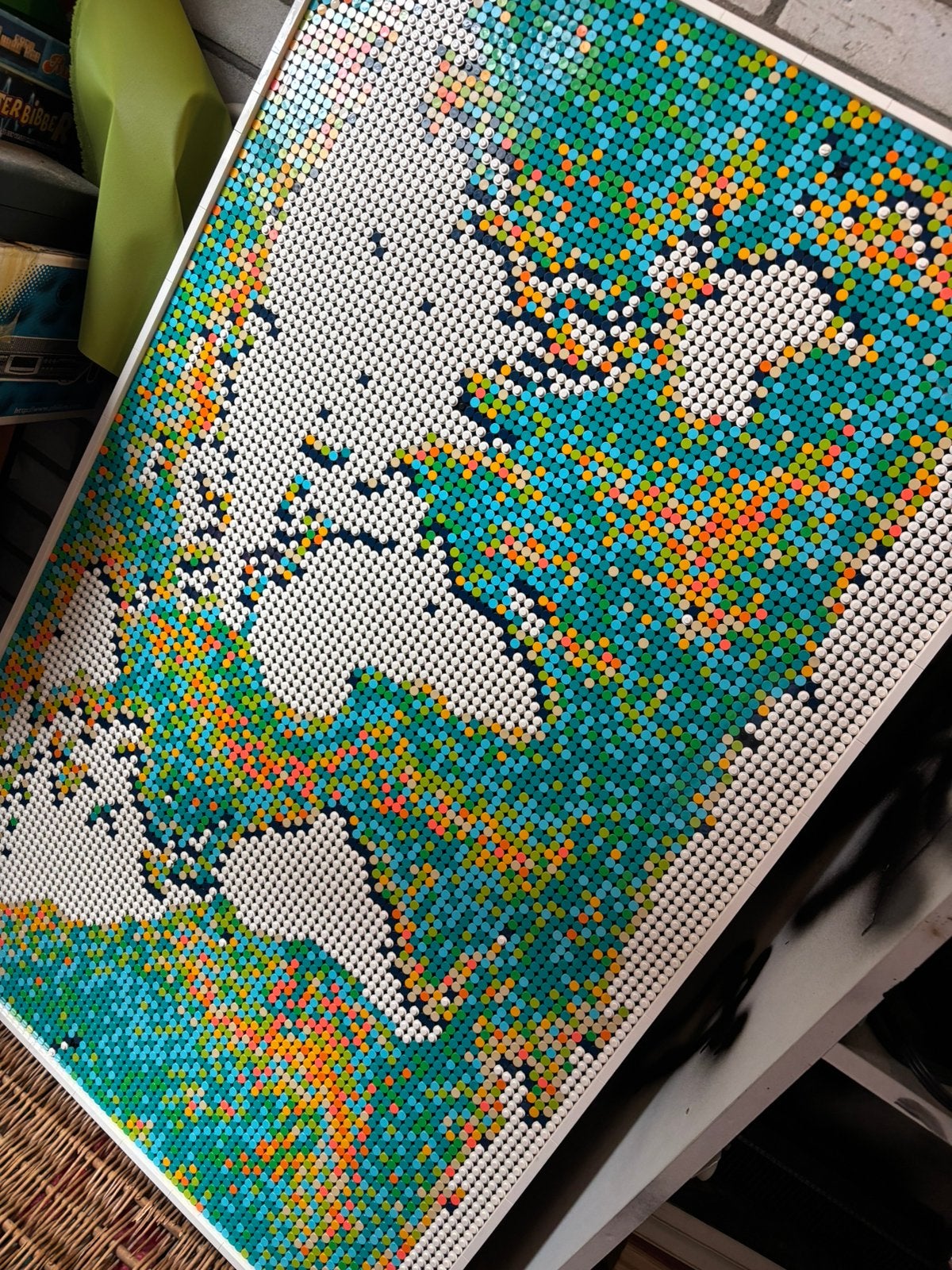 LEGO worldmap (gelijmd), Ophalen, Gebruikt