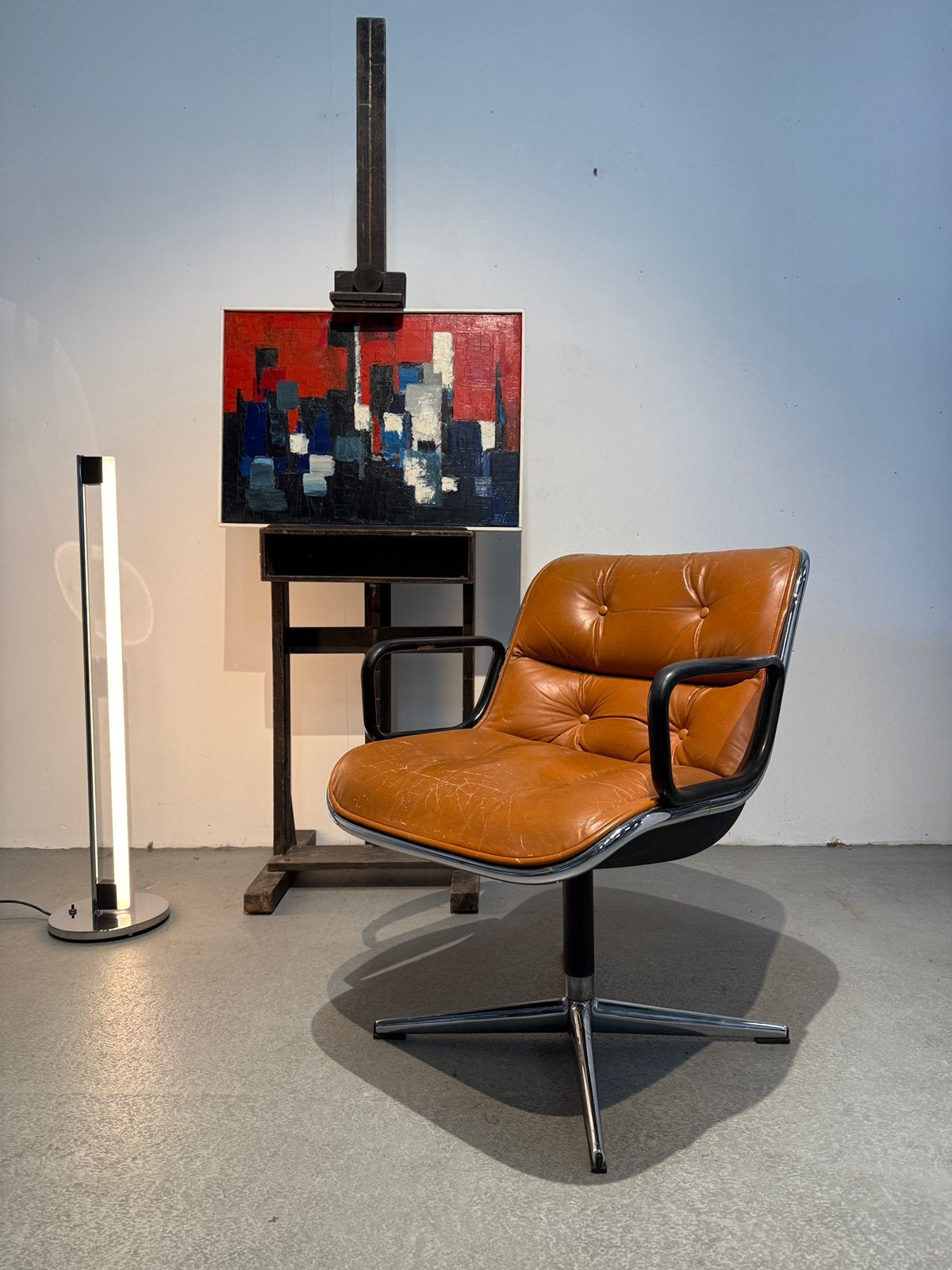 Charles Pollock Executive Chair, Huis en Inrichting, Fauteuils, Ophalen, Trawlerkade 44 IJmuiden, Leer, Zo goed als nieuw