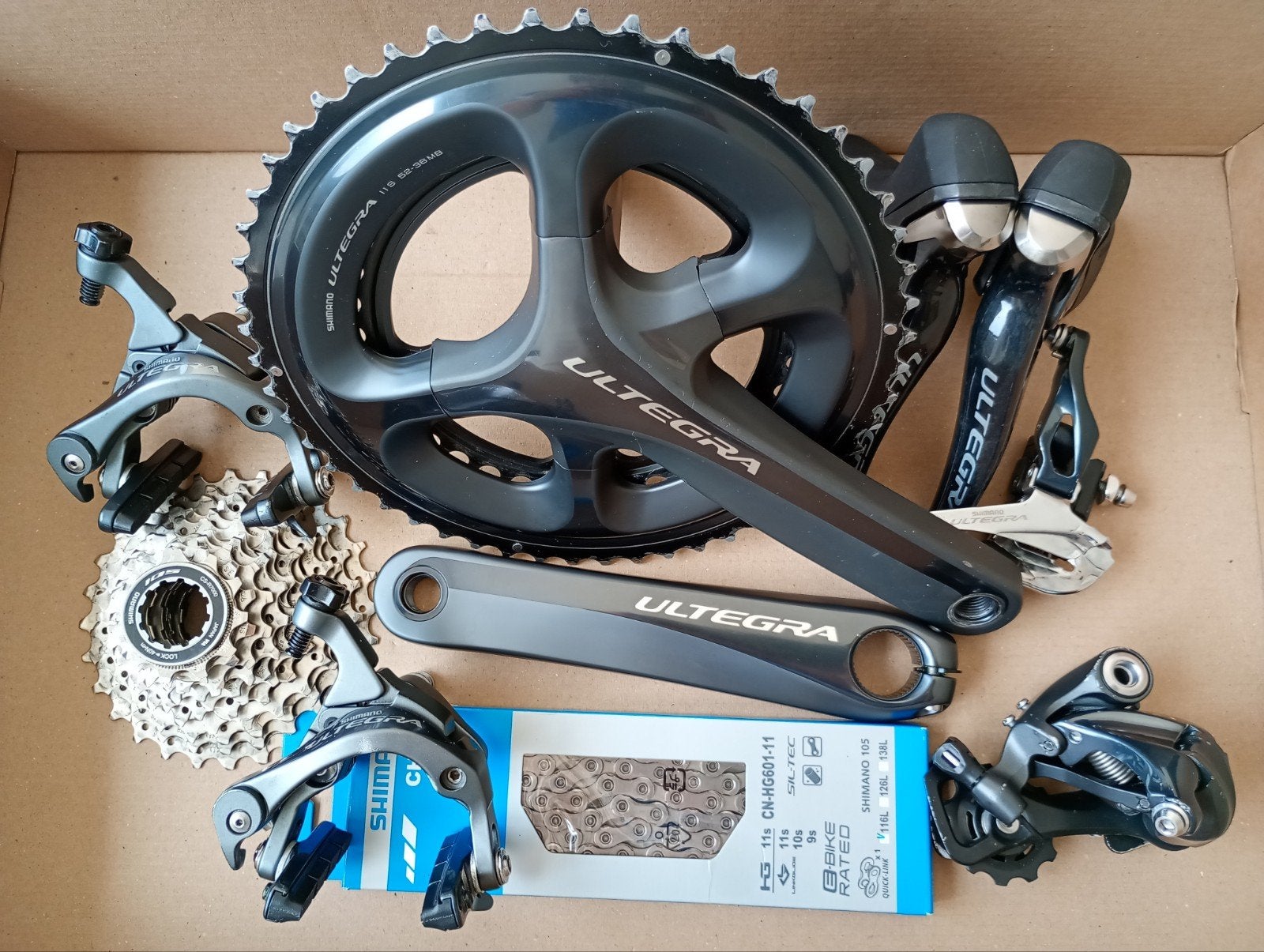 Shimano Ultegra 6800 52-36T 2x11 speed Groepset, Crankstel of Pedalen, Info@shimano.com, Ophalen of Verzenden, Zo goed als nieuw