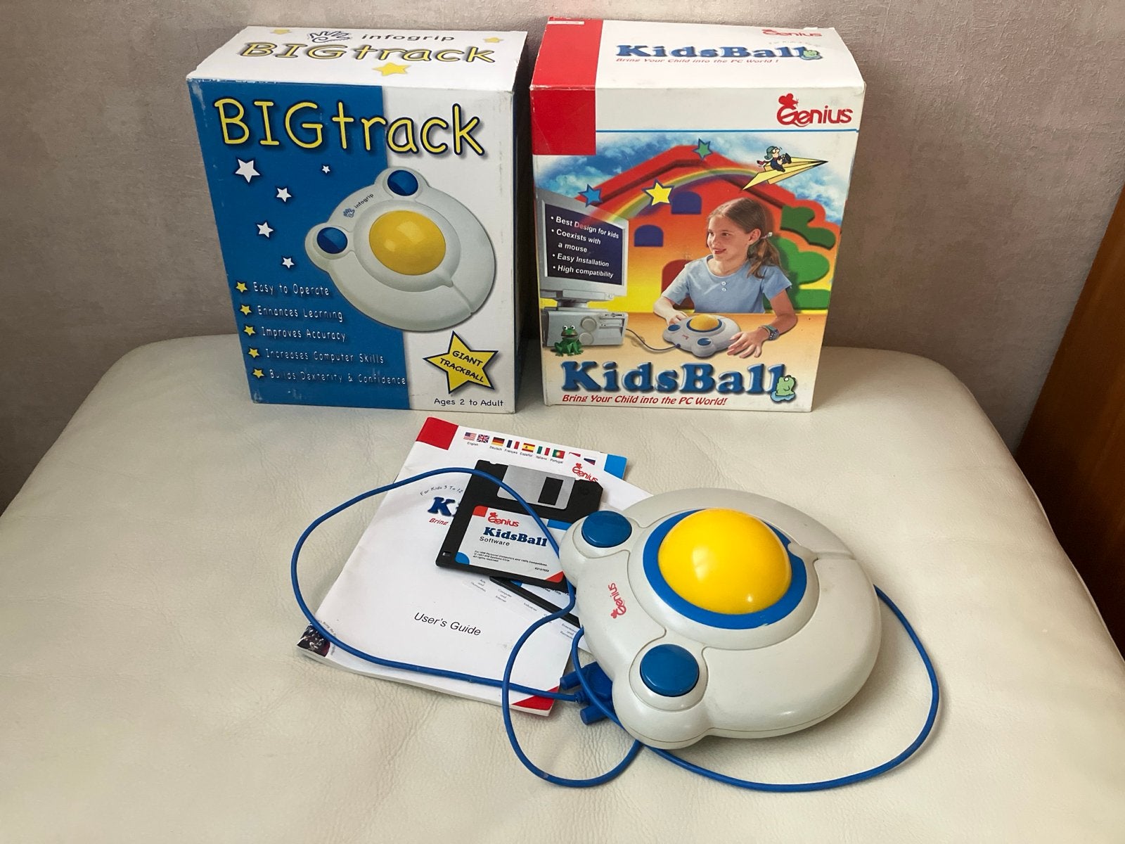 Genius KidsBall / Infogrip BIGtrack Trackball Muis, Gebruikt, Ergonomisch, Ophalen of Verzenden, Trackpad