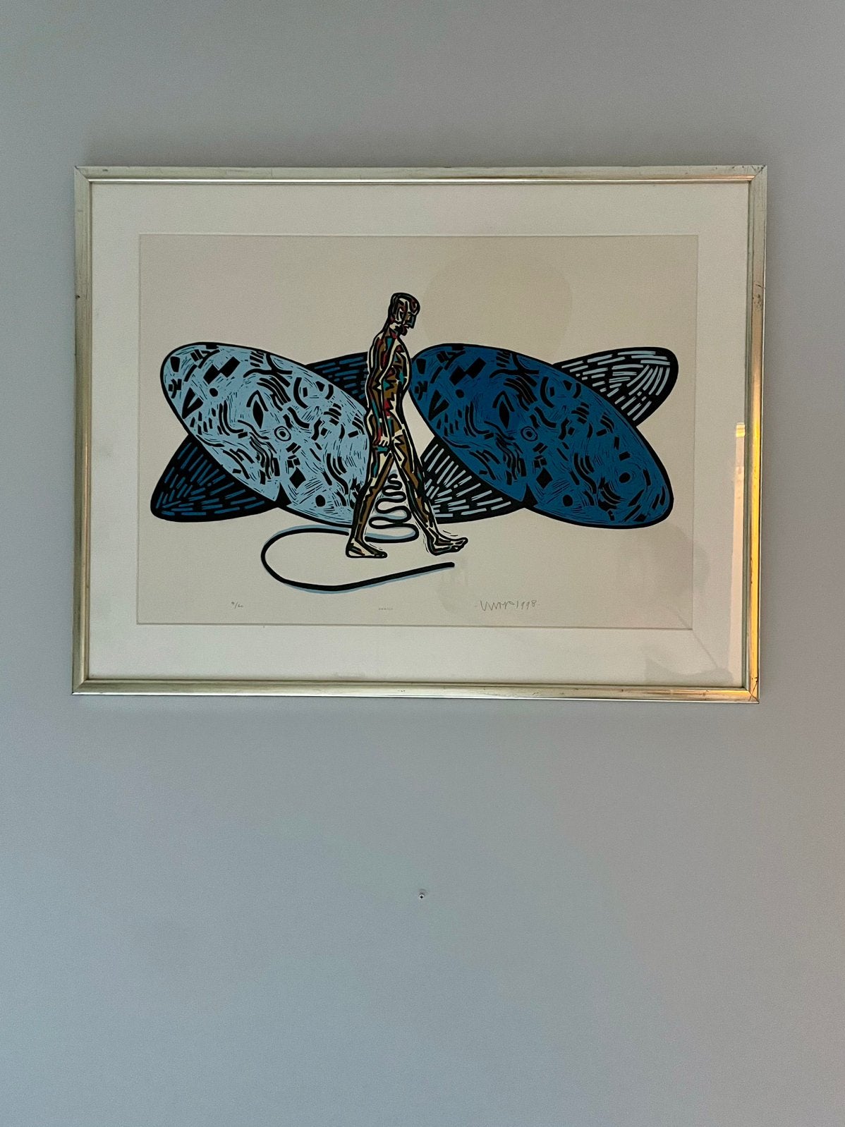 Gesigneerde zeefdruk 'Ovalen' van Hans Wap 1998, Antiek en Kunst, Kunst | Schilderijen | Klassiek, Portret of Personen, Expressionistisch
