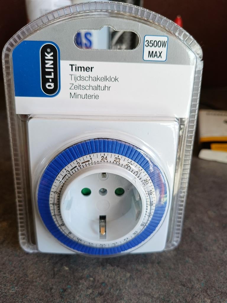 Q-Link Timer Tijdschakelklok 3500W Max Nieuw, Ophalen of Verzenden, Nieuw, Overige typen