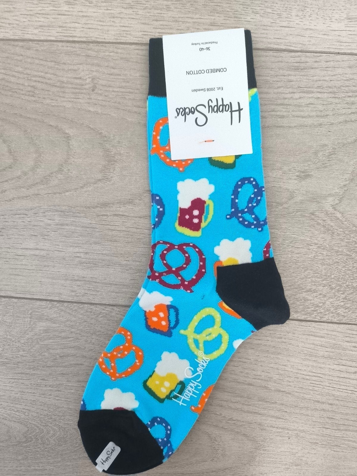 Happy Socks met bier en pretzels - Nieuw, Kleding | Heren, Sokken en Kousen, Nieuw, Maat 39 t/m 42, Happy Socks, Verzenden