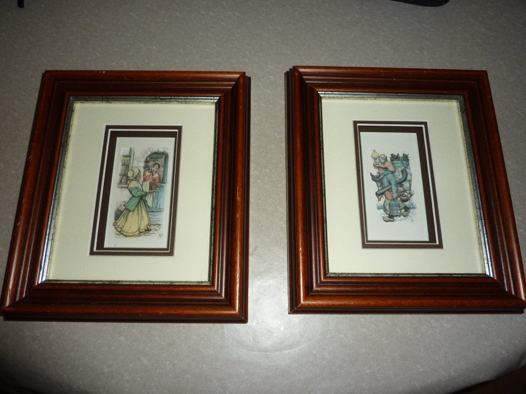 2 oude brocante 3 D schilderijtjes fantasy, Ophalen of Verzenden