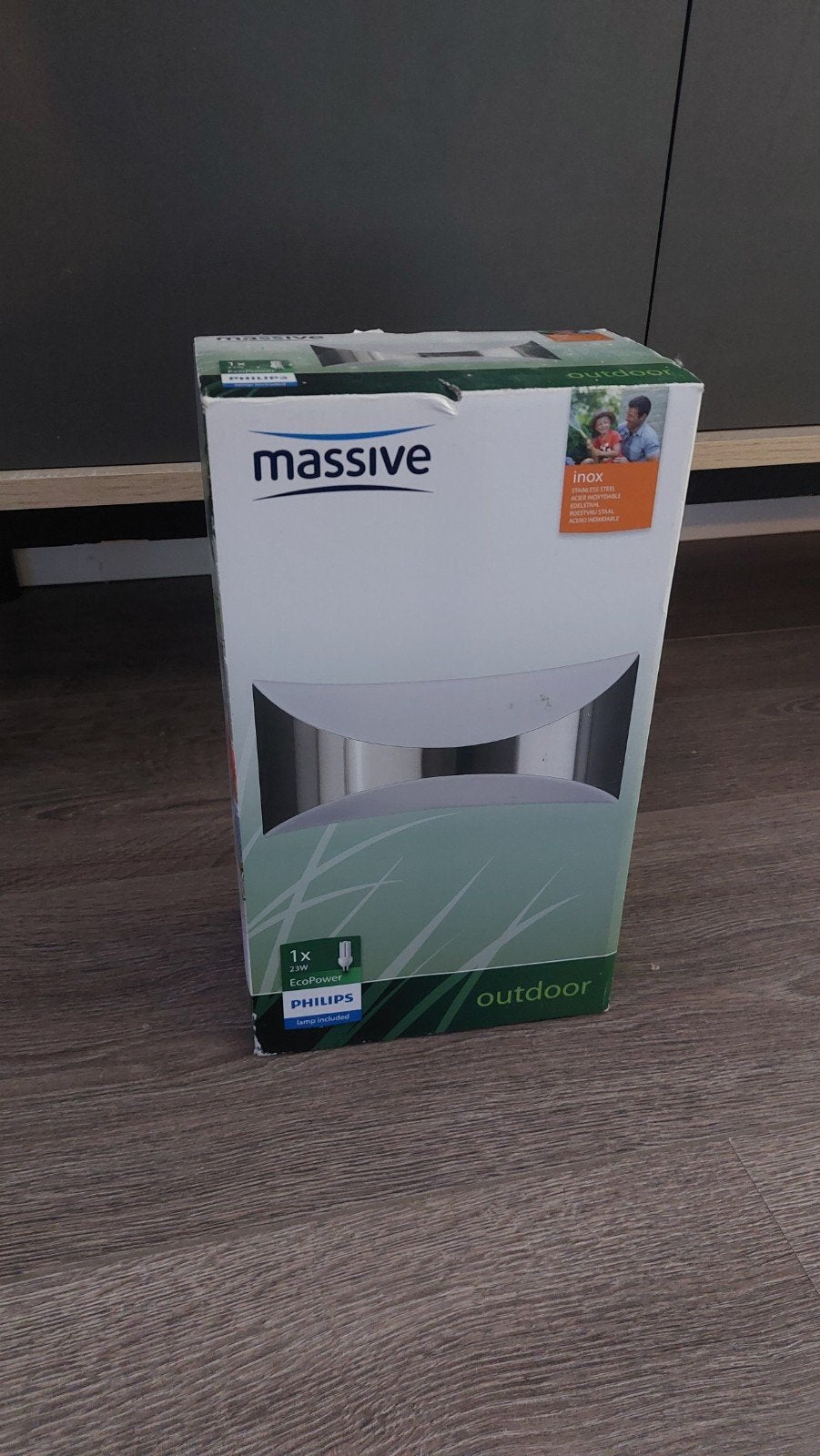 Nieuwe Massive buitenlamp in doos - E27 fitting, Ophalen, Nieuw, E27 (groot), Philips