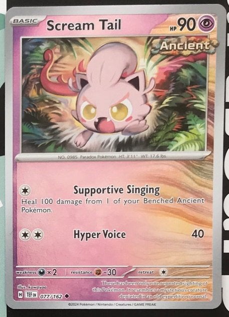 Pokemon - Scream Tail (TEF 077) - Reverse holo.., Ophalen of Verzenden, Nieuw, Losse kaart, Foil