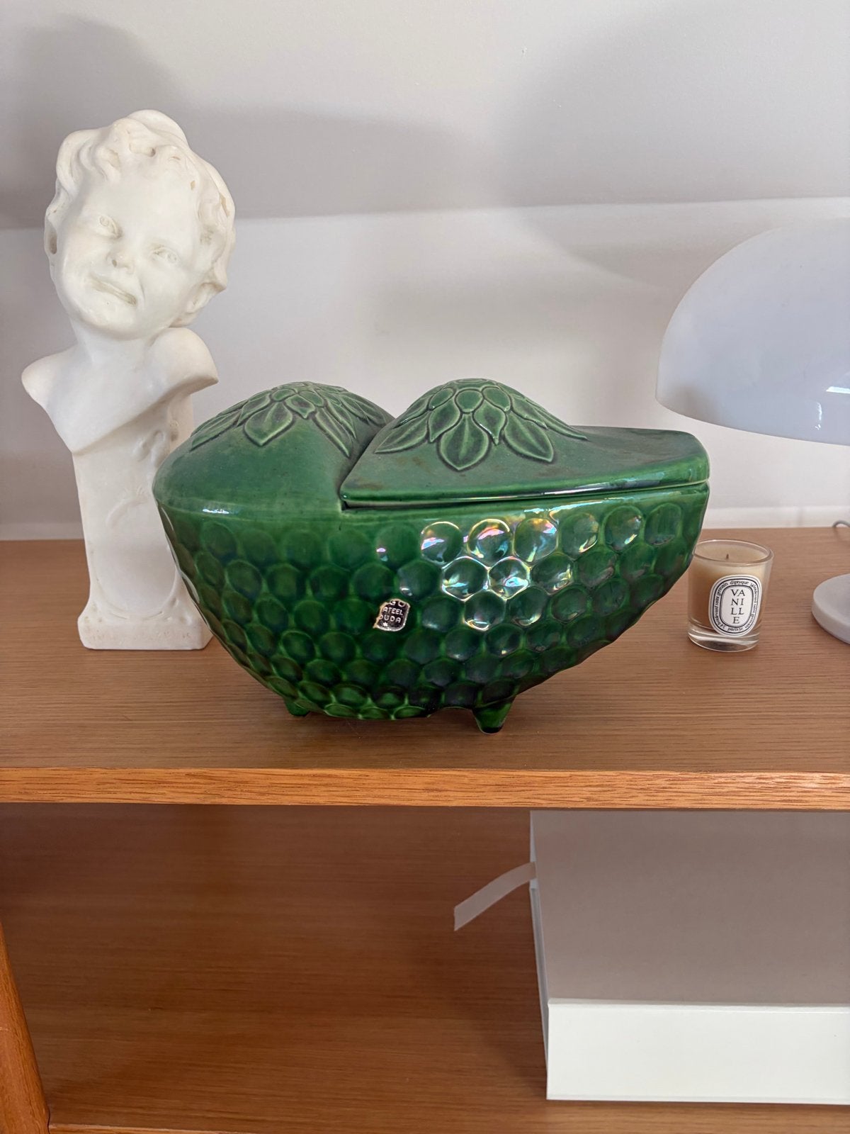 Vintage Goedewaagen Gouda Keramiek Bonbondoos Groen, Antiek en Kunst, Ophalen of Verzenden