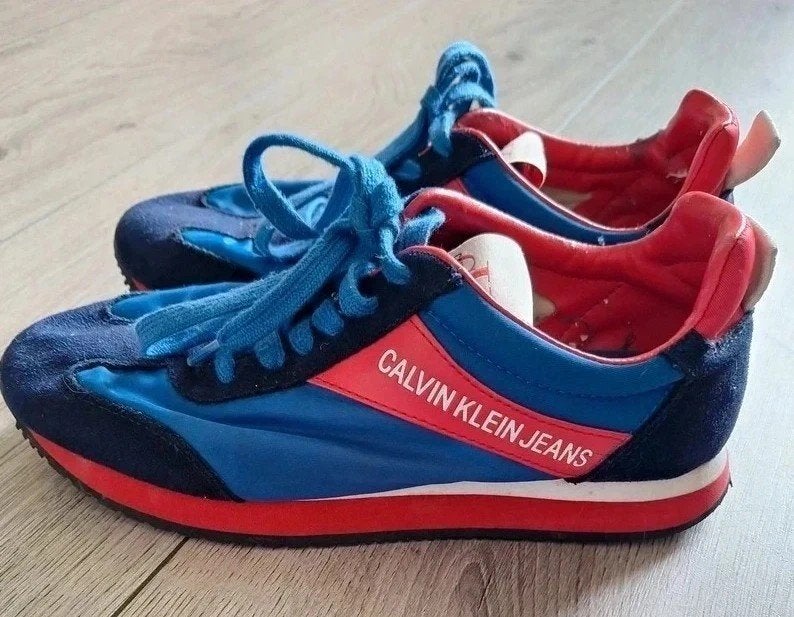 CK Calvin Klein sneakers dames maat 37 blauw rood, Blauw, Ophalen of Verzenden, Calvin Klein, Sneakers of Gympen