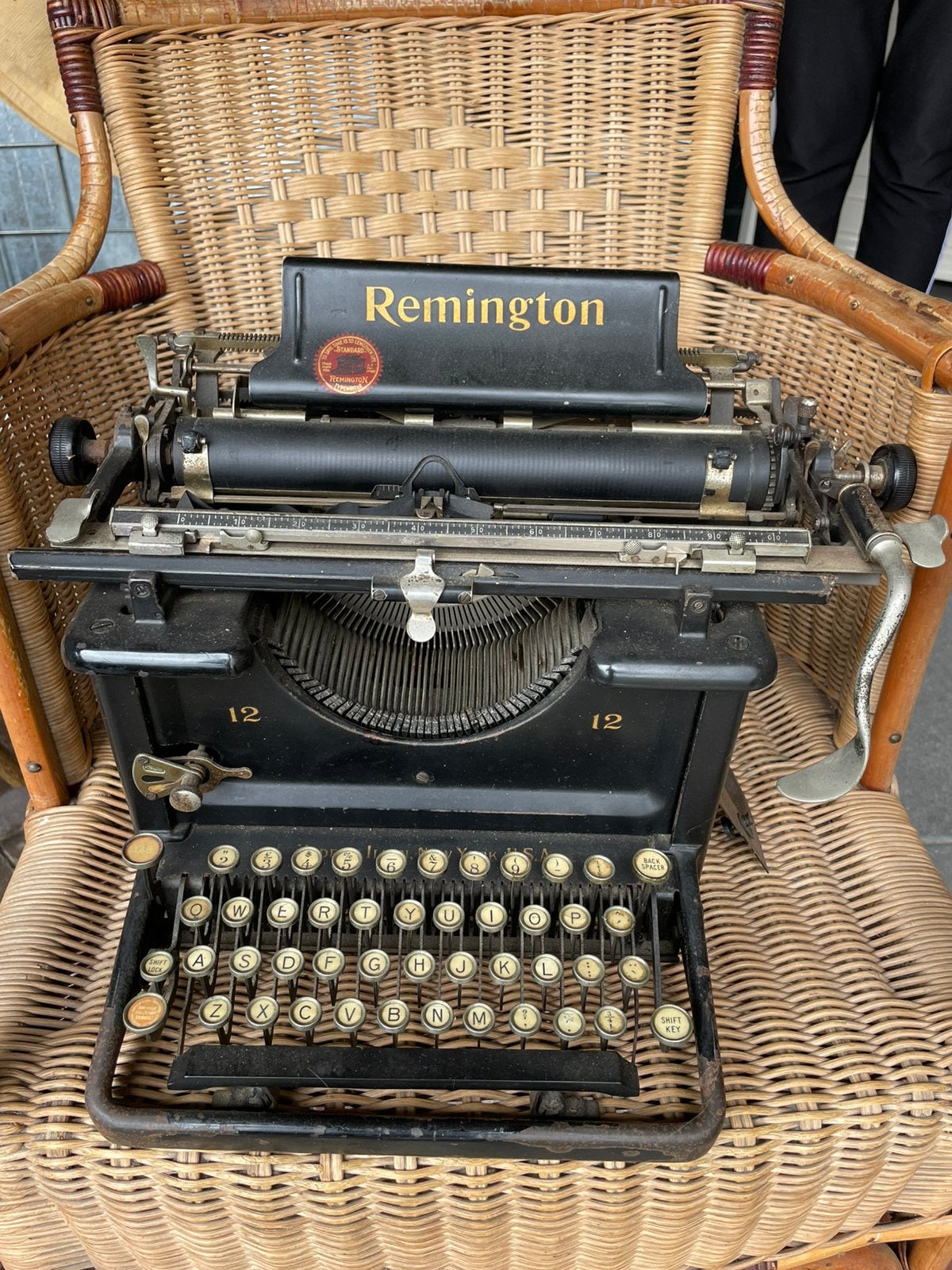 Oude Remington typemachine, Ophalen, Gebruikt