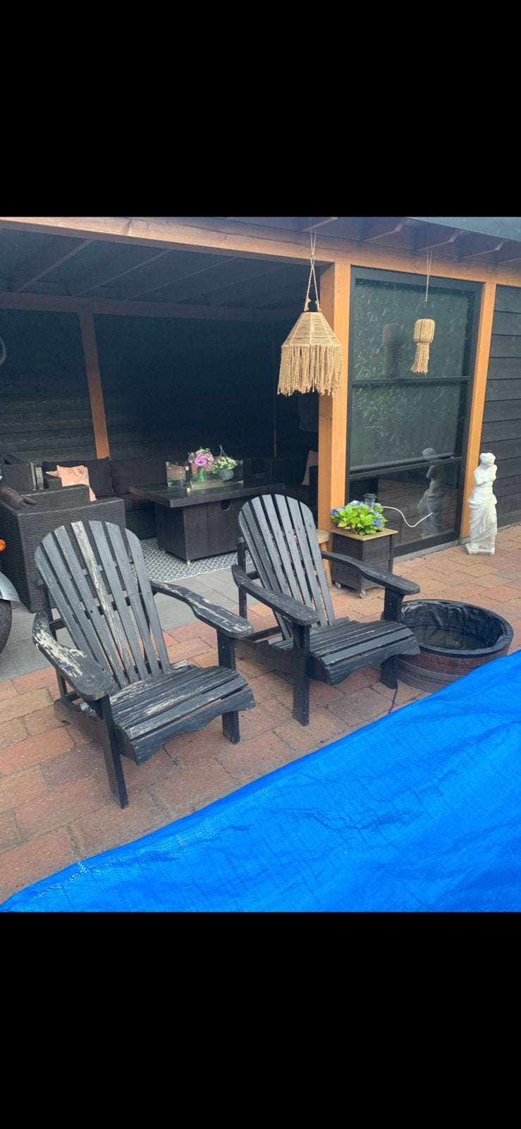 Deckchair stoelen 2 stuks, Ophalen, Gebruikt, Hout