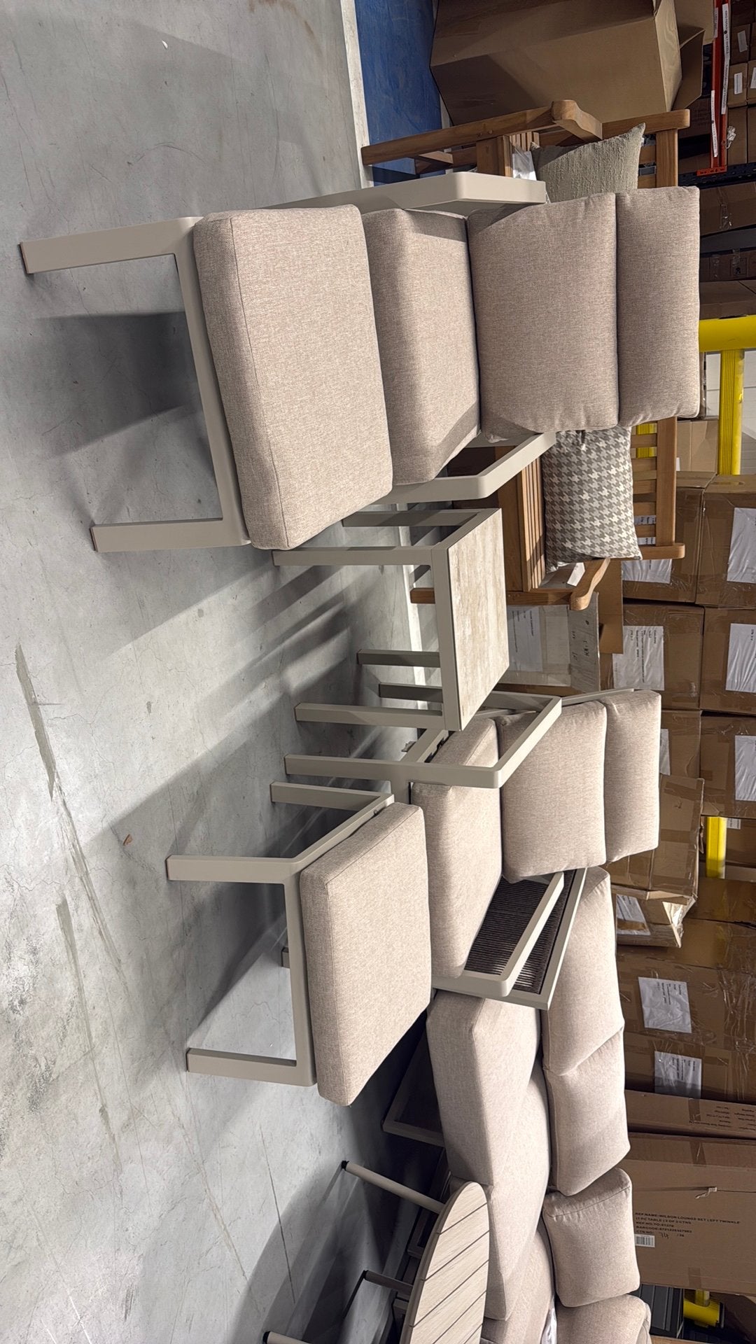 Bistro set beige, Ophalen of Verzenden, Zo goed als nieuw
