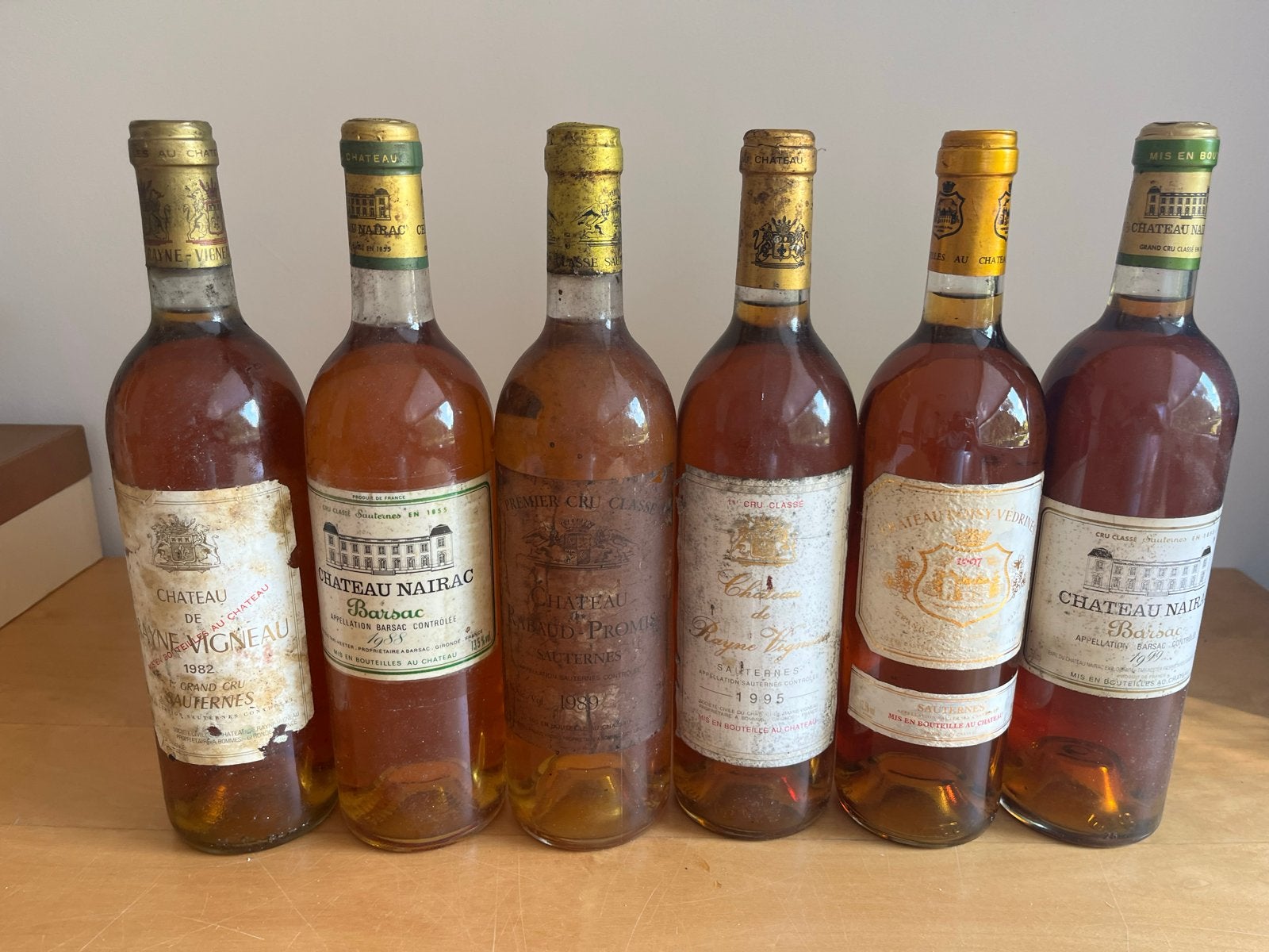 Collectie Oude Sauternes en Barsac Wijnen - Diverse Jaren, Gebruikt, Frankrijk, Ophalen of Verzenden, Witte wijn
