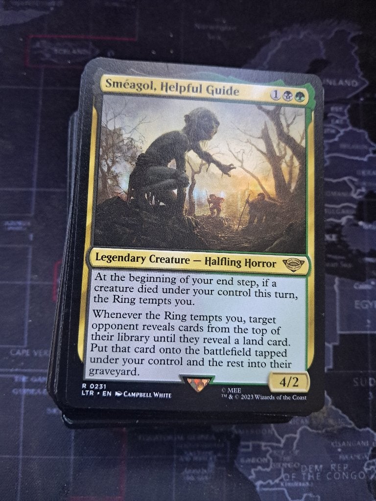MTG Commander Budget Deck Smeagol The Hobbit zwart groen, Ophalen of Verzenden, Zo goed als nieuw, Speeldeck