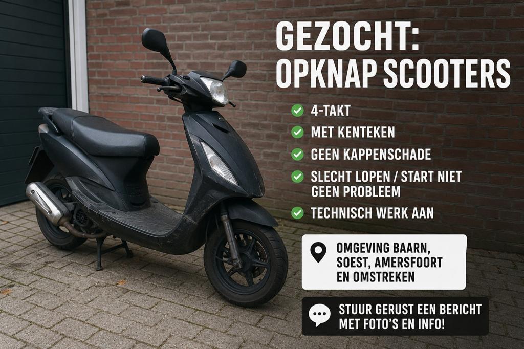Opknap scooter gezocht, Fietsen en Brommers, Scooters | Overige merken, Ophalen, Gebruikt, Benzine