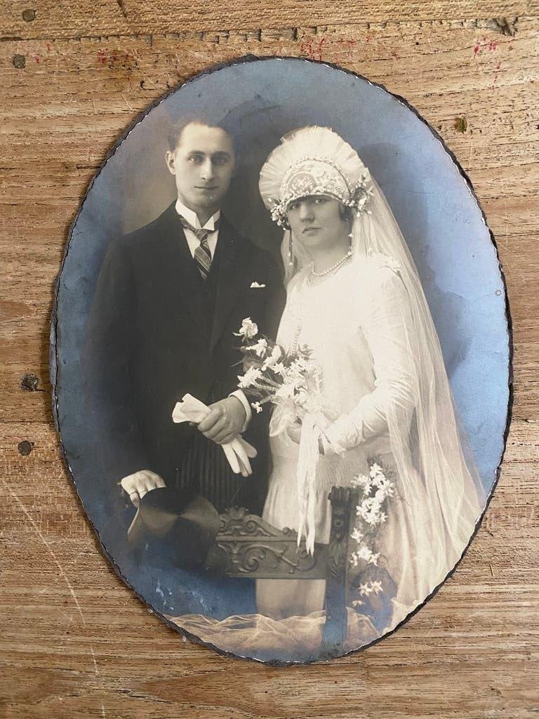 Foto bruidspaar, Ophalen of Verzenden, Zo goed als nieuw