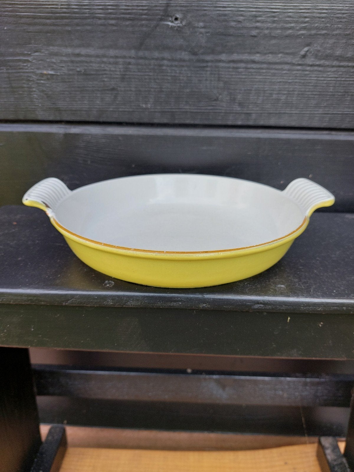 Vintage Dru Holland geëmailleerde ovenschaal - Geel, Ophalen of Verzenden
