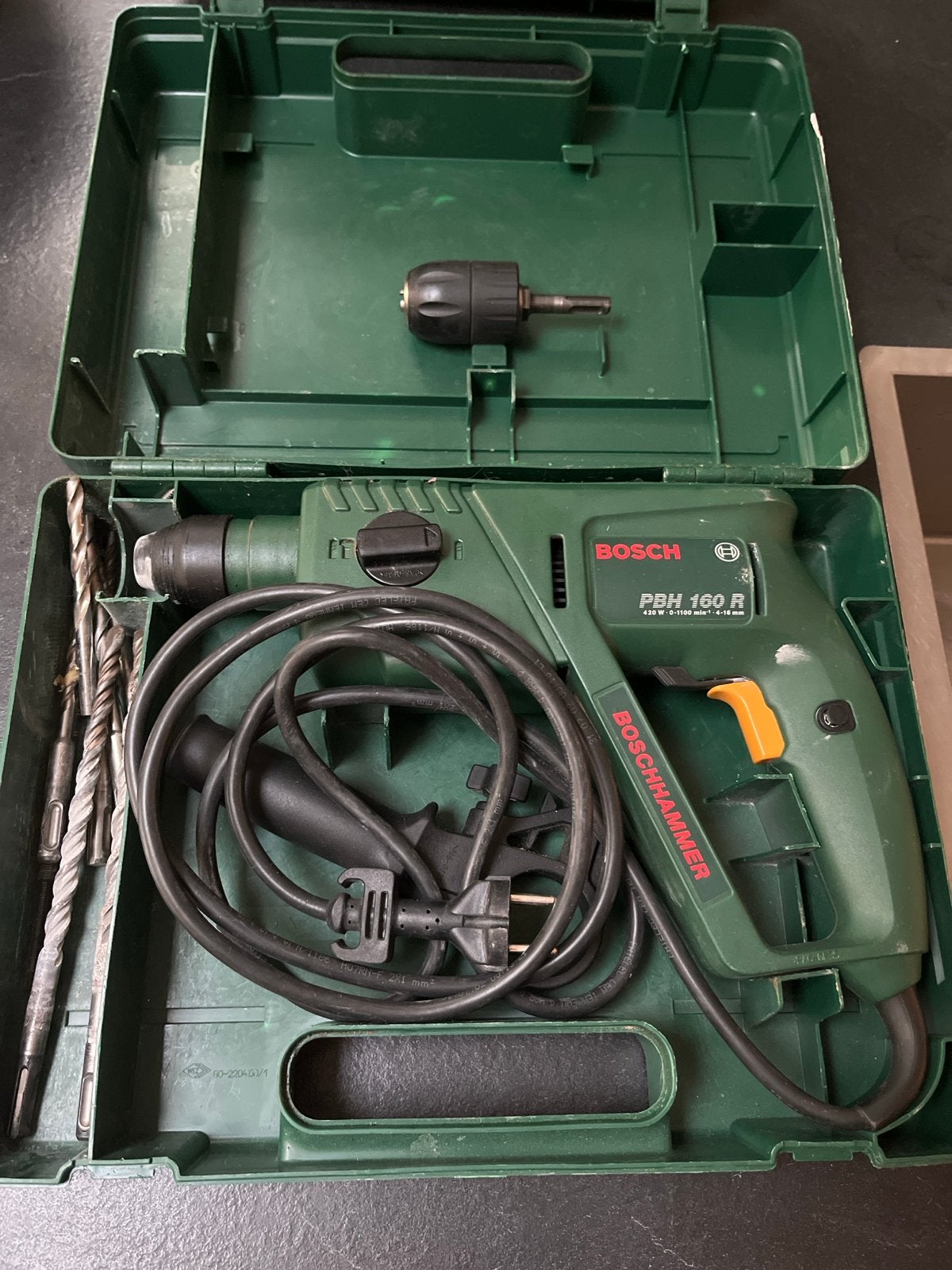 Bosch PBH 160 R Boorhamer met SDS-plus en accessoires, Ophalen, Gebruikt, Boor- en/of Breekhamer, Minder dan 400 watt