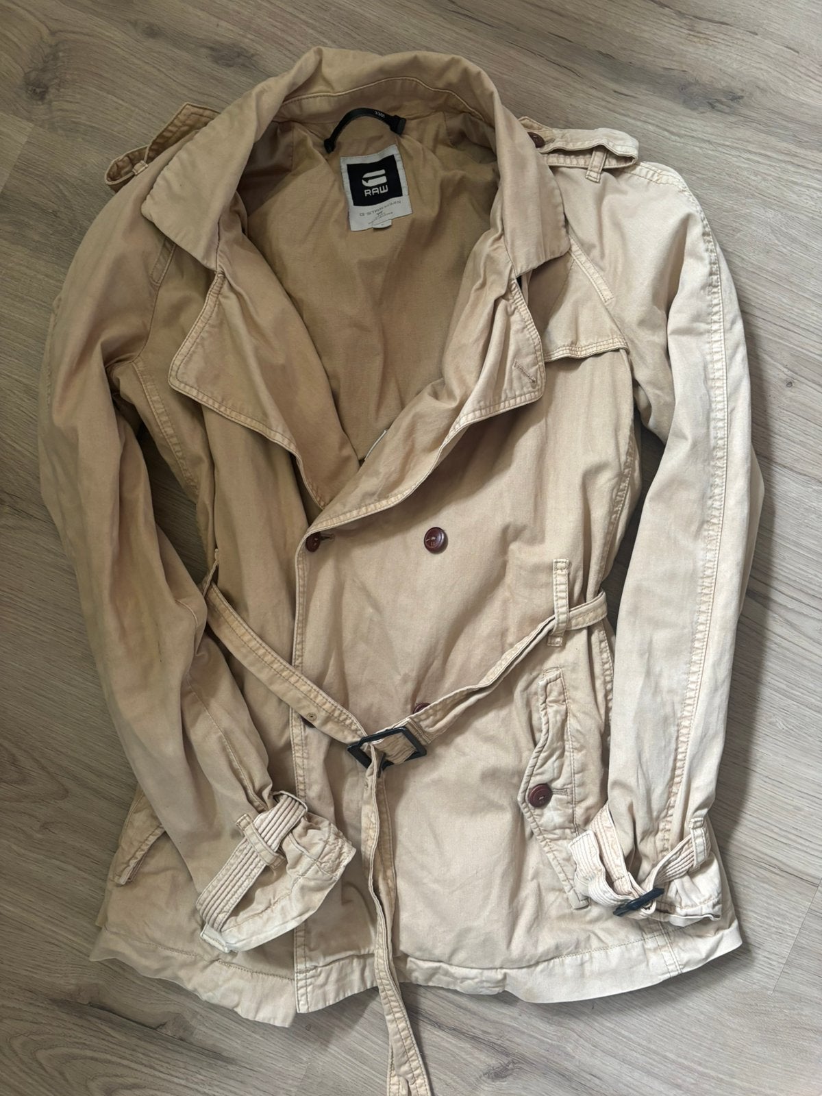 Trenchcoat G star, Kleding | Dames, Ophalen of Verzenden, Zo goed als nieuw, Maat 36 (S), Beige