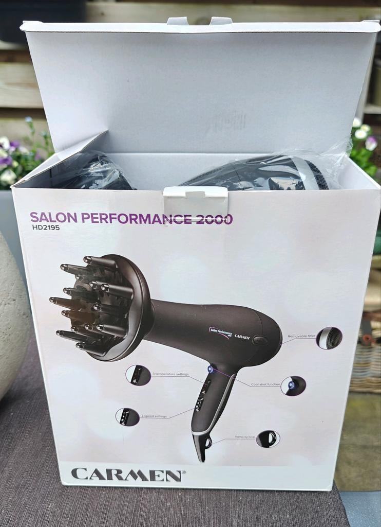 Carmen Salon Performance 2000 Föhn met diffuser, Witgoed en Apparatuur, Ophalen of Verzenden, Zo goed als nieuw, Haarverzorging