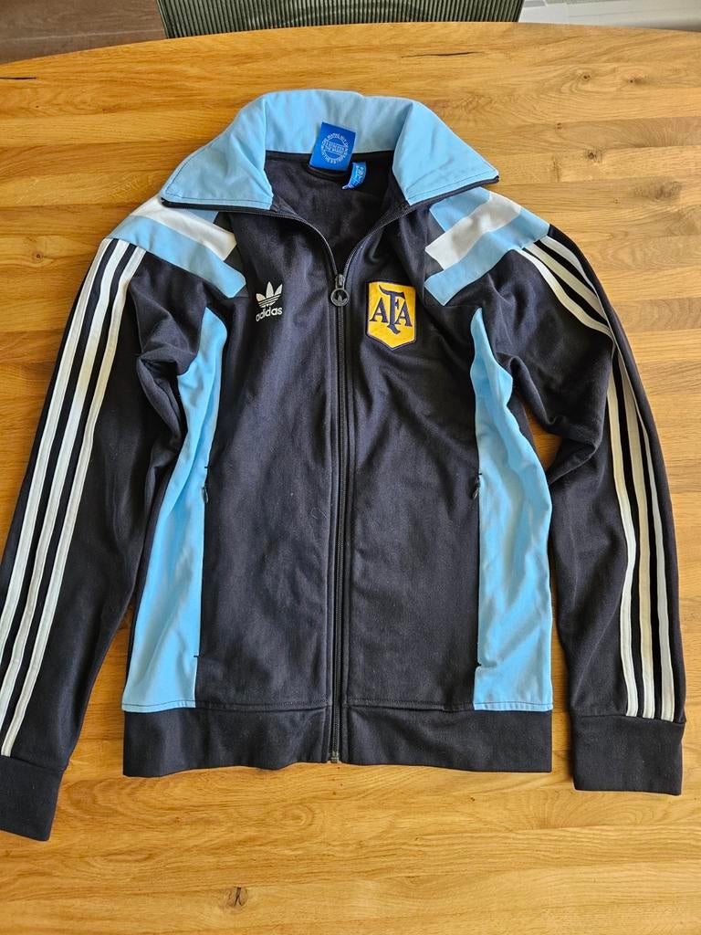 Vintage Argentijns voetbalelftal trainingsjack - Maat S, Blauw, Ophalen of Verzenden, Zo goed als nieuw, Adidas