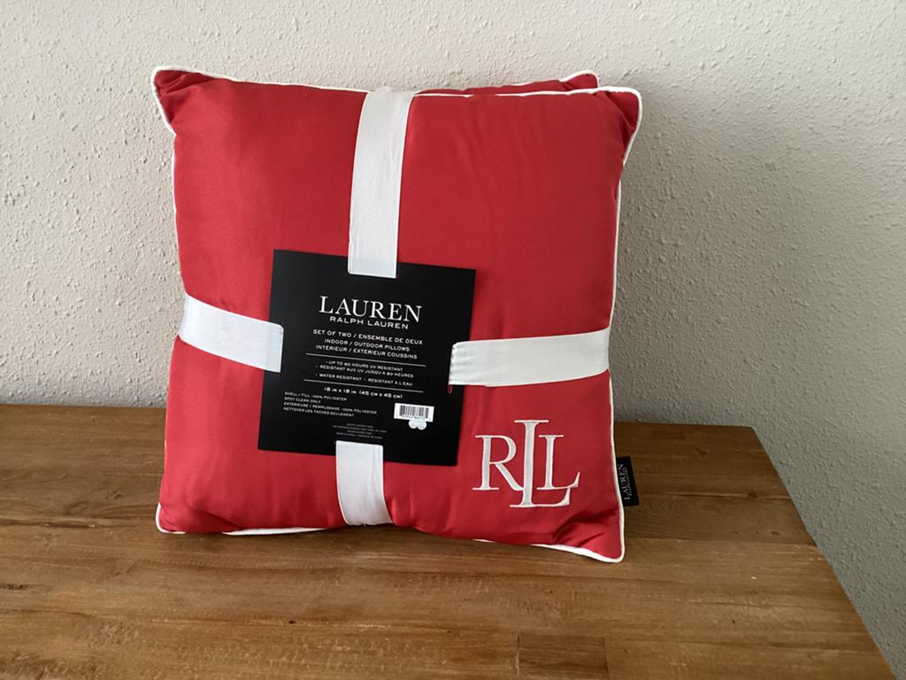 RALPH LAUREN nieuwe kussens, Ophalen of Verzenden, Nieuw, Rood, Vierkant
