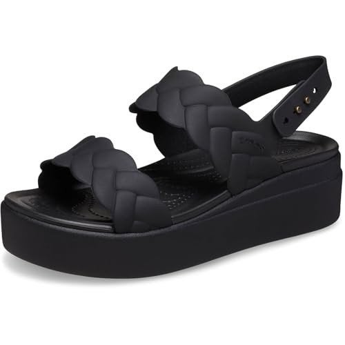 Prachtige zwarte Crocs sandalen maat 39, Zwart, Zo goed als nieuw, Crocs, Sandalen of Muiltjes