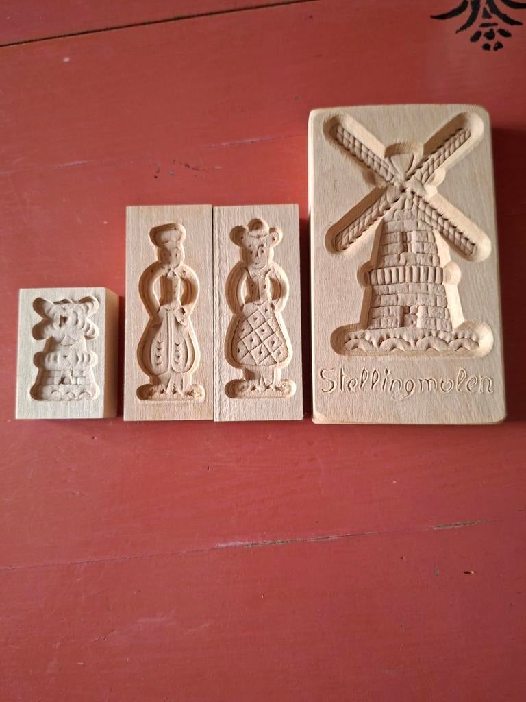 Houten speculaas vormen: molen, man en vrouw, Ophalen of Verzenden