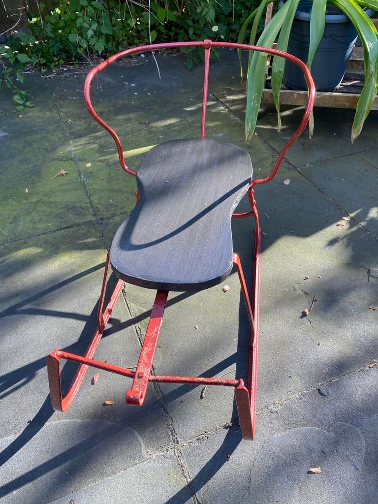 Antieke slee met houten zitting, Antiek en Kunst, Ophalen of Verzenden