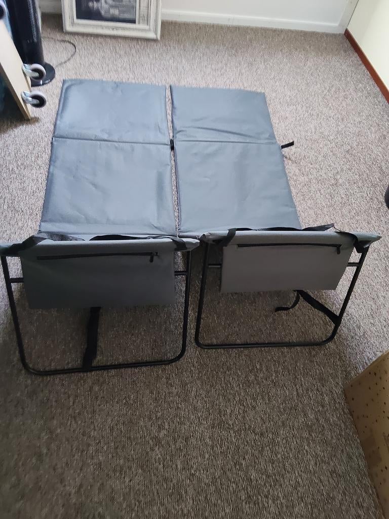 Twee grijze campingstoelen, opvouwbaar, Ophalen, Campingstoel