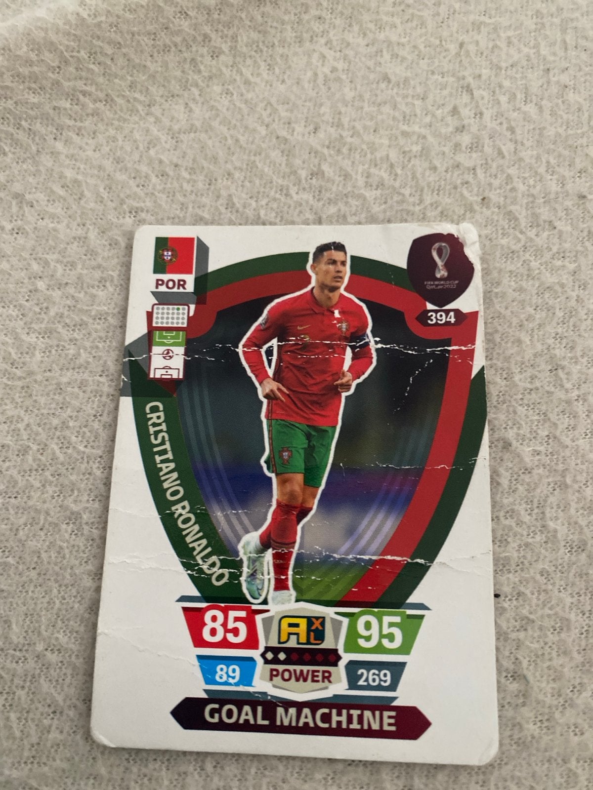 Cristiano Ronaldo Panini Adrenalyn FIFA WC Qatar 2022 kaart, Ophalen of Verzenden, Gebruikt, Losse kaart