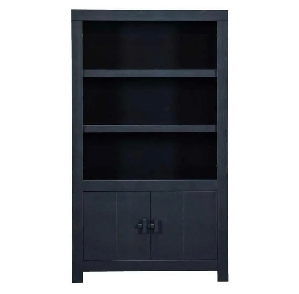 WOOOD Open Kast Benson  Matzwart, 100 tot 150 cm, Ophalen of Verzenden, Zo goed als nieuw, Grenenhout